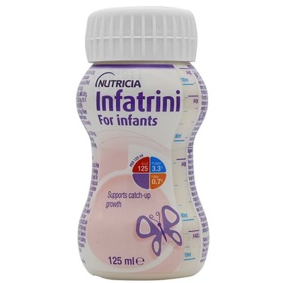 Инфатрини Infatrini с пищевыми волокнами для детей 0-18мес. 125мл Нутриция Нутриция Nutricia 39302 фото