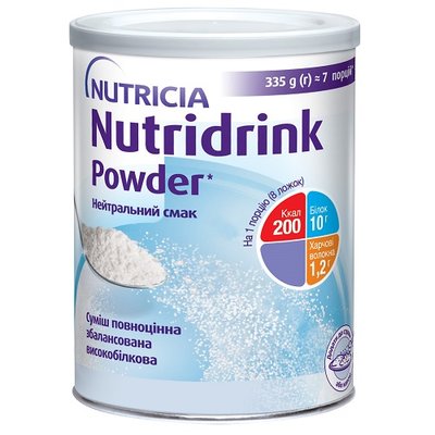 Нутридринк Паудер с нейтральным вкусом 335г Nutridrink Powder Neutral flavour Nutricia 39536 фото
