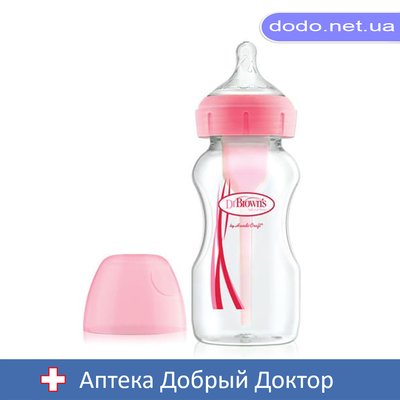 Антиколиковая бутылочка для кормления с широким горлышком Options+, 270 мл, цвет розовый, 1 шт. в упаковке Dr.Browns (Доктор Браун) 36662 фото
