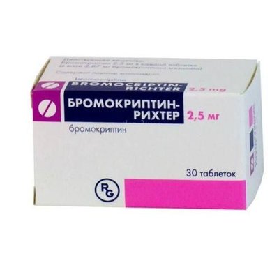 Бромокриптин-Рихтер 2,5мг таблетки №30 3009 фото